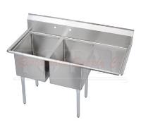 John Boos EUB2S36-1LD Stainless Steel Bar Sink Left Hand Side Drain Board 36 Length x 21 Width 2 Compartments 